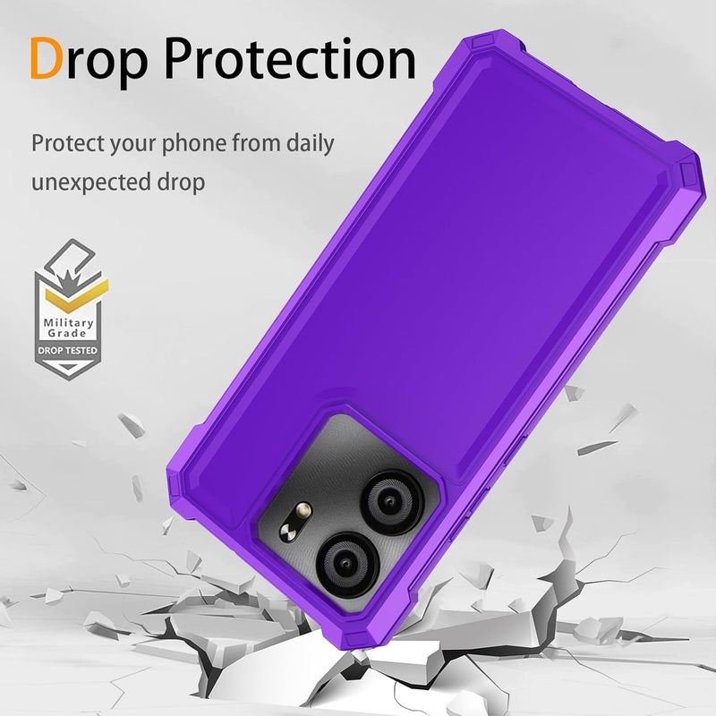 Mocotto for BLU View 5 Phone Case with Tempered Glass Screen Protector,Slim Soft Silicone Full-Body Protective Case for BLU View 5 (Purple) - Image 4